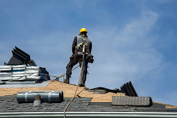 Professional Gutter Installation technician working in Hubbard, IA